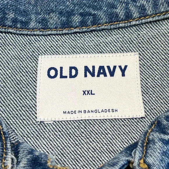 Old Navy Blue Jean Jacket size XXL Never been worn button front and on sleeve - Picture 3 of 16